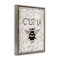 Stupell Industries French Bee on Floral Floating Frame, design by Lil' Rue